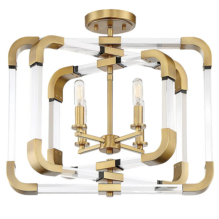 Rotterdam Four-Light Convertible Semi-Flush Mount Ceiling Fixture - Frankwebs