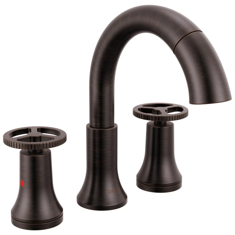 Lavatory Faucet Trinsic Widespread 4-16 Inch Spread 2 Wheel ADA WaterSense Venetian Bronze Pull Down 1.2 Gallons per Minute - Frankwebs