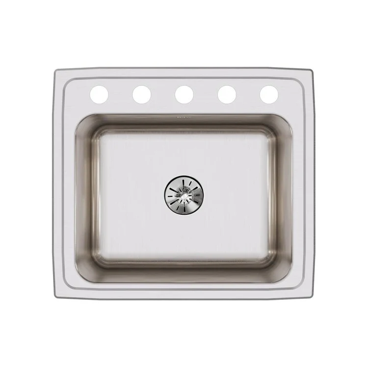Kitchen Sink Lustertone Classic 22 x 19.5 Inch Single Bowl with Perfect Drain 5 Hole Lustrous Satin Drop-In - Frankwebs