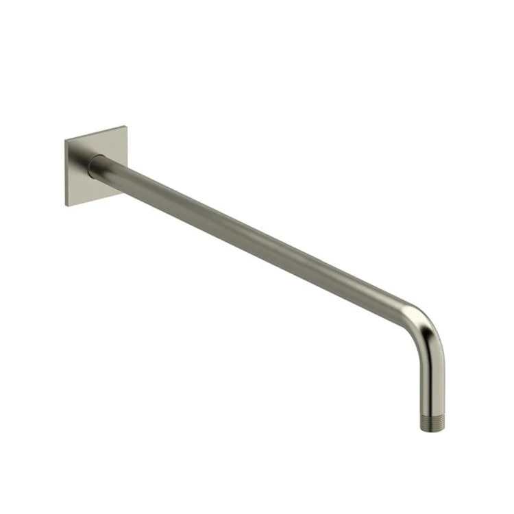 Shower Arm with Square Escutcheon and Square Flange Polished Nickel 20 Inch 1/2 Inch Inlet MNPT Brass Wall Mount - Frankwebs