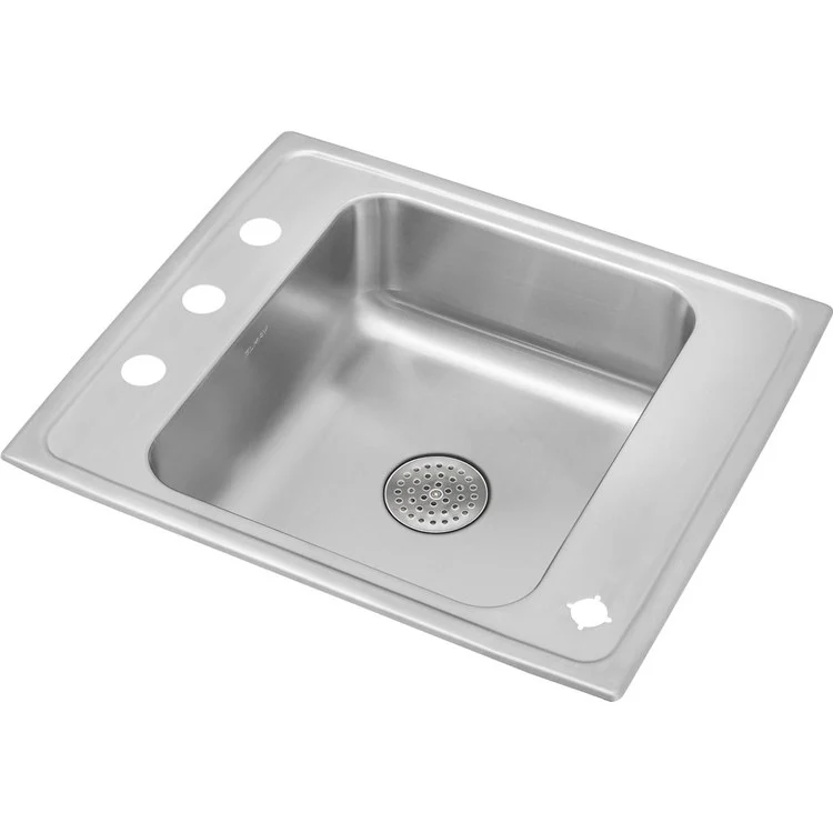 Classroom Sink Lustertone 22 x 19.5 Inch Single Bowl 2LM Hole Lustrous Satin Drop-In Minimum Cabinet Size 27 Inch 9 Inch 18 Gauge Bottom Only Pads 64090012 Mounting Hardware Included for Countertops Up to 3/4IN - Frankwebs