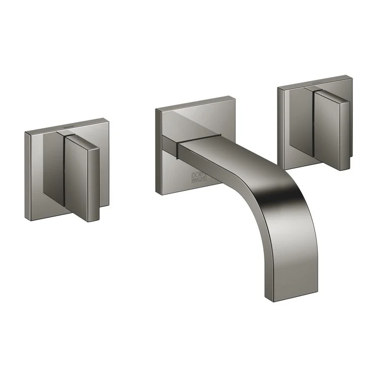 Lavatory Faucet MEM Mixer Wall Mount 2 Lever ADA Dark Chrome 1.2 Gallons per Minute Less Drain 3 Hole - Frankwebs