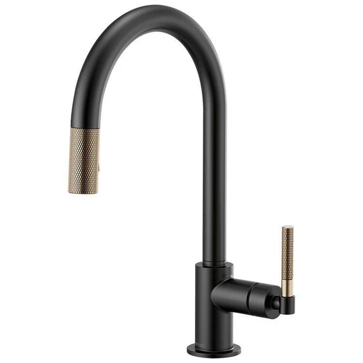 Litze Single Handle Pull Down Faucet with High-Arc Spout/Knurled Handle - Frankwebs