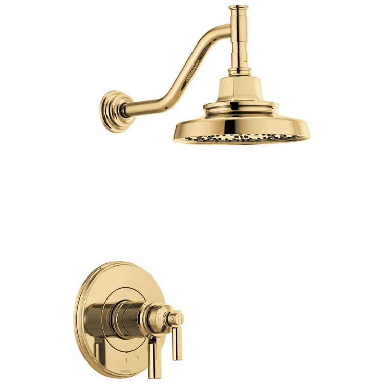 Shower Trim Invari TempAssure Thermostatic 2 Lever Brilliance Luxe Gold ADA 1.75 Gallons per Minute 6-13/16 Inch - Frankwebs