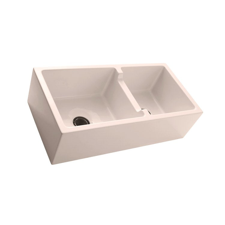 Kitchen Sink 36L x 18-1/8W Inch Double Bowl Maura Low Divide Farmer Bisque Rectangle - Frankwebs