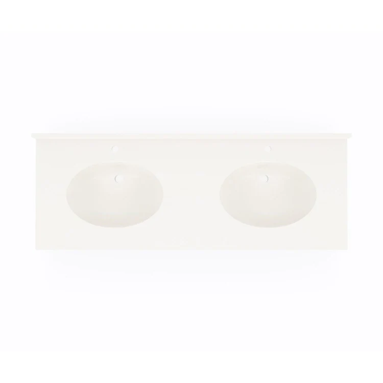 Vanity Top Chesapeake Double Bowl 61 x 22-1/2 Inch ADA Bisque Swanstone 2 Hole - Frankwebs