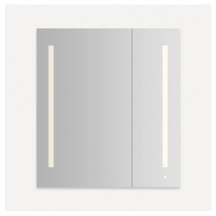 Medicine Cabinet AiO 36W x 40H x 4D Inch 2 Doors Mirror Flat Top Aluminum Yes Left Hand Side Recessed/Surface Warm White LUM Lighting Audio 2700 Kelvin - Frankwebs