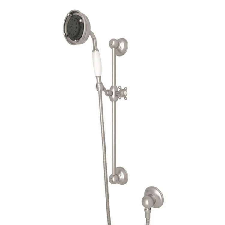 Handshower Set Resin Handle Satin Nickel 3 Function 1.8 Gallons per Minute 21-5/8 Inch Brass Sliding Rail - Frankwebs