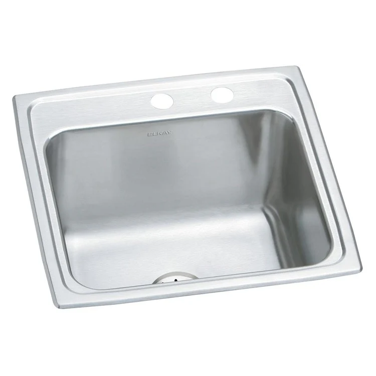 Laundry Sink Lustertone Classic 19.5 x 19 Inch Single Bowl Perfect Drain MR2 Hole Lustrous Satin Drop-In - Frankwebs