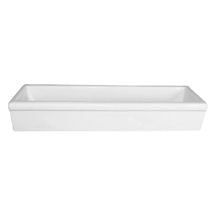 Kitchen Sink 48L x 15-3/4W Inch Single Bowl Trough White Rectangle - Frankwebs