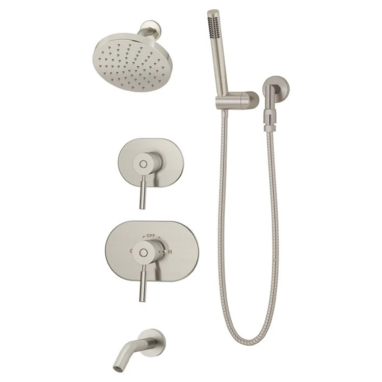 Tub and Shower Trim Sereno Oval with Handshower Separate Diverter 2 Lever Polished Chrome ADA 1.5 Gallons per Minute - Frankwebs