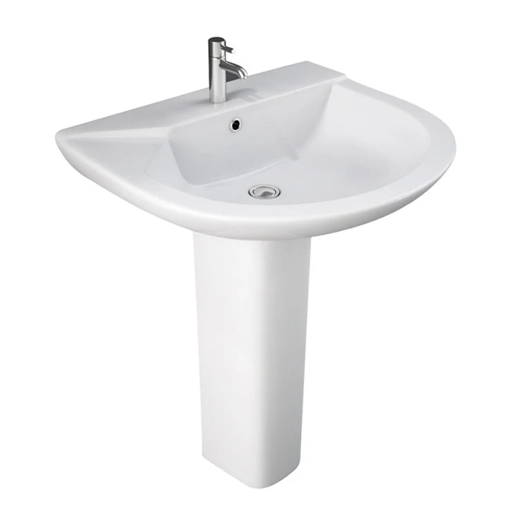 Pedestal Lavatory Anabel 630 White Center Round - Frankwebs
