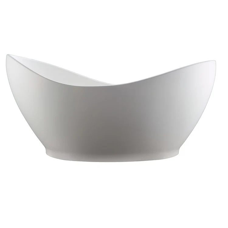 Soaking Tub Juliet 72 x 36 Inch Freestanding Center White Matte Engineered Solid Stone - Frankwebs