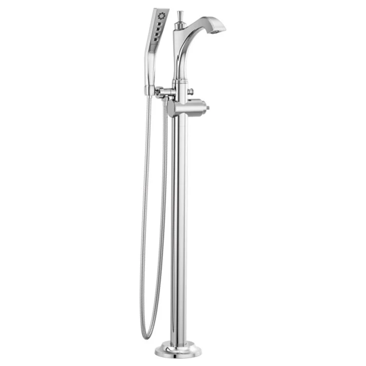 Roman Tub Trim Dorval Floor Mount with Handshower 1 Less Handles Brilliance Champagne Bronze - Frankwebs