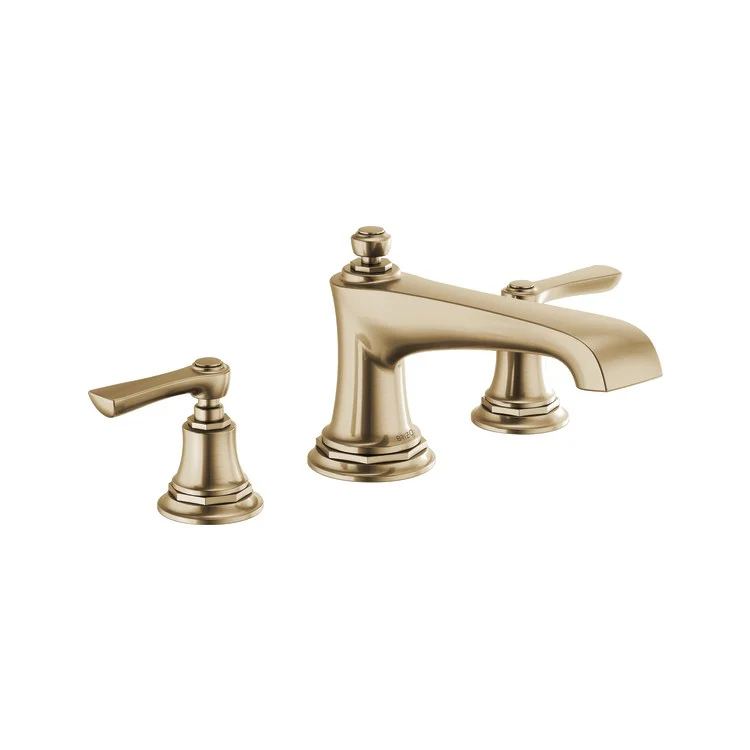 Roman Tub Trim Rook Less Handle Brilliance Luxe Gold ADA 10-16 Inch Spread 14 Gallons per Minute - Frankwebs