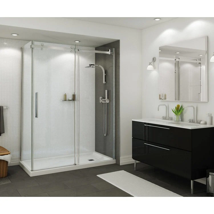 Shower Base B3 Corner Right Square Drain White 60 x 34 Inch Acrylic - Frankwebs