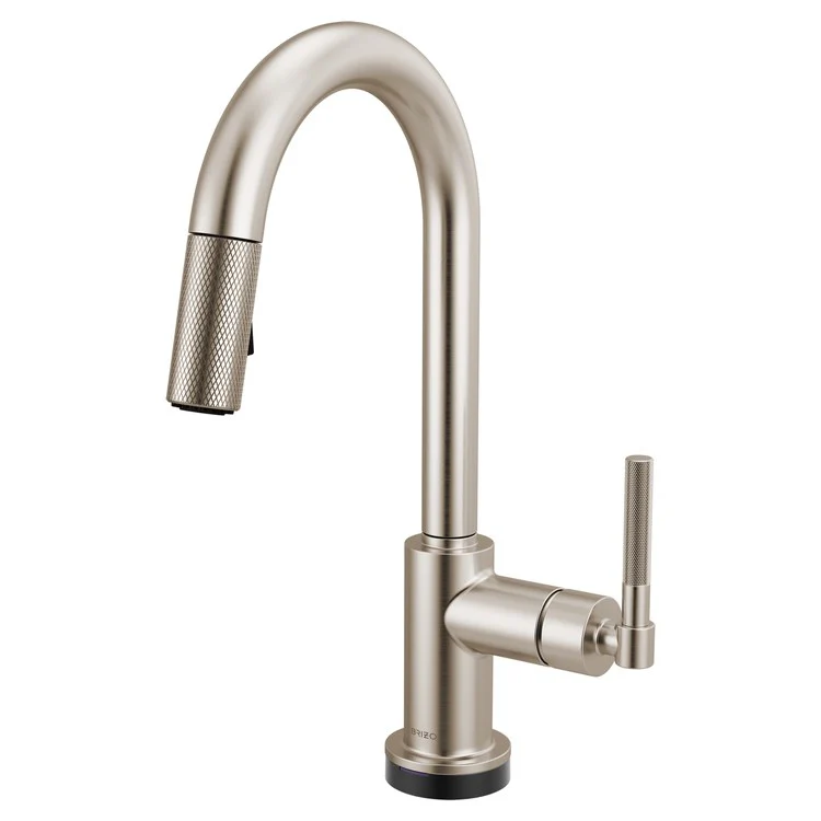 Prep Faucet Litze Smarttouch 1 Knurled Handle ADA Matte Black/Brilliance Luxe Gold Pull Down Dual Function Arc 360 DEG Swivel 1.8 Gallons per Minute - Frankwebs