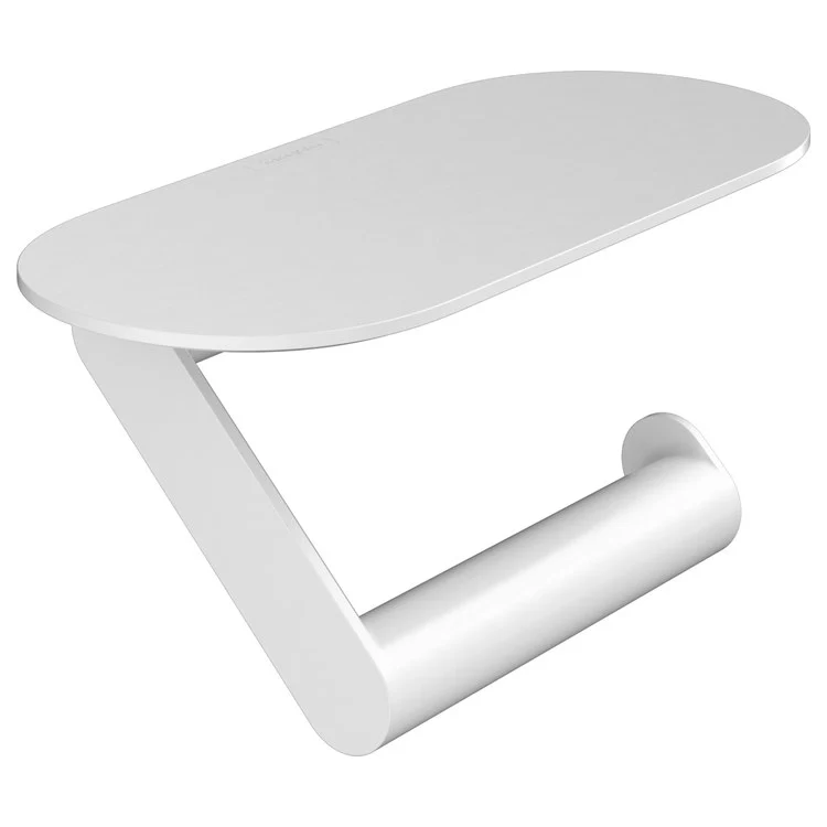 Toilet Paper Holder WallStoris with Shelf Matte White Plastic 3-7/8 Inch Wall Mount - Frankwebs