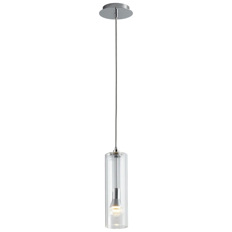 Gratis Single-Light Mini Pendant with Clear Glass Shade - Polished Chrome - Frankwebs