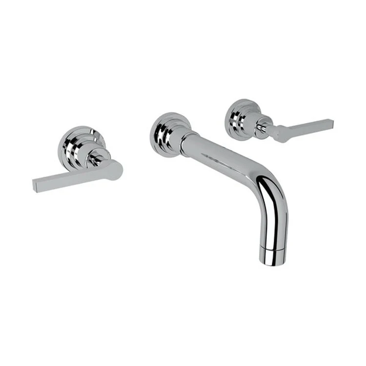 Lavatory Faucet Lombardia Wall Mount 2 Metal Lever Polished Chrome 1.2 Gallons per Minute - Frankwebs