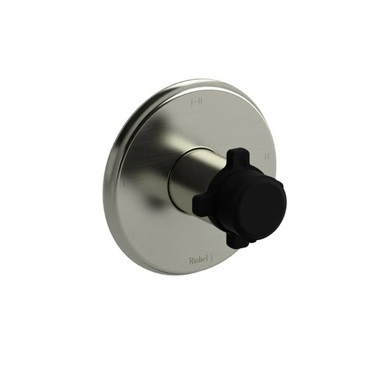 Thermostatic and Pressure Balance Valve Trim Momenti 1/2 Inch Round 2-Way 3 Function 1 X-Shaped Polished Nickel/Black 6.3 Gallons per Minute - Frankwebs