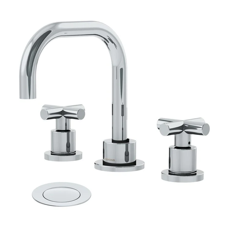 Lavatory Faucet Dia Widespread 8 to 16 Inch Spread 2 Cross ADA WaterSense Polished Chrome 1.0 Gallons per Minute Metal Push Pop 3 Hole - Frankwebs