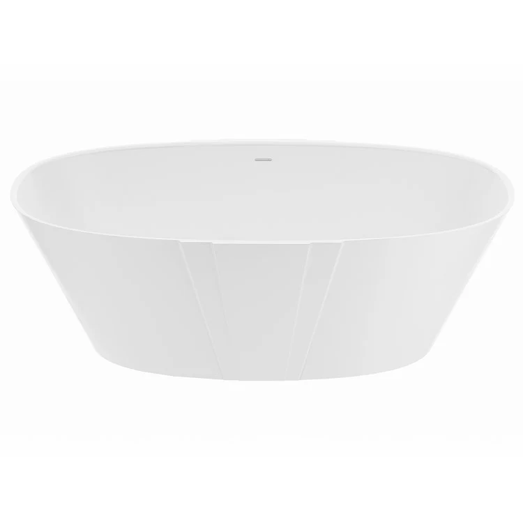 Soaking Tub Magda 65.75 x 35.25 Inch Freestanding Rear Center Drain Matte Gray Mineral Composite - Frankwebs