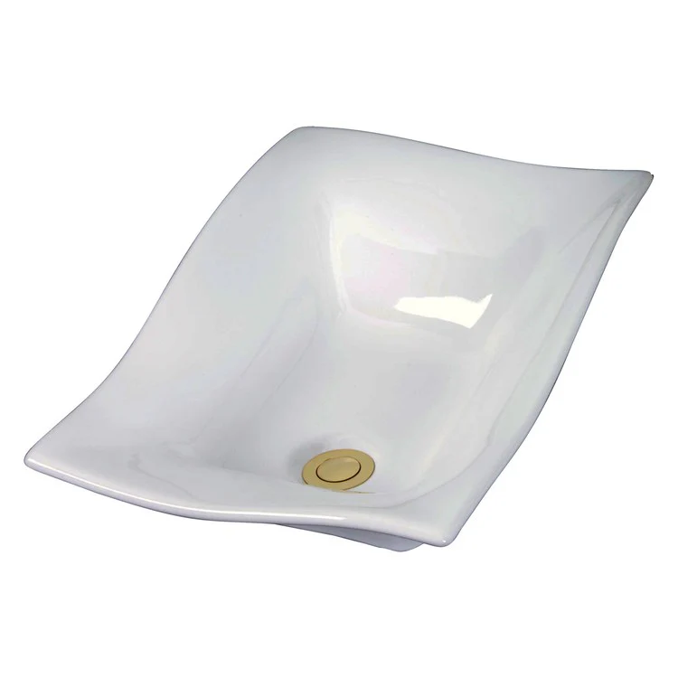 Vessel Carusso Wave Above Counter 18-1/4 Inch White Vitreous China - Frankwebs