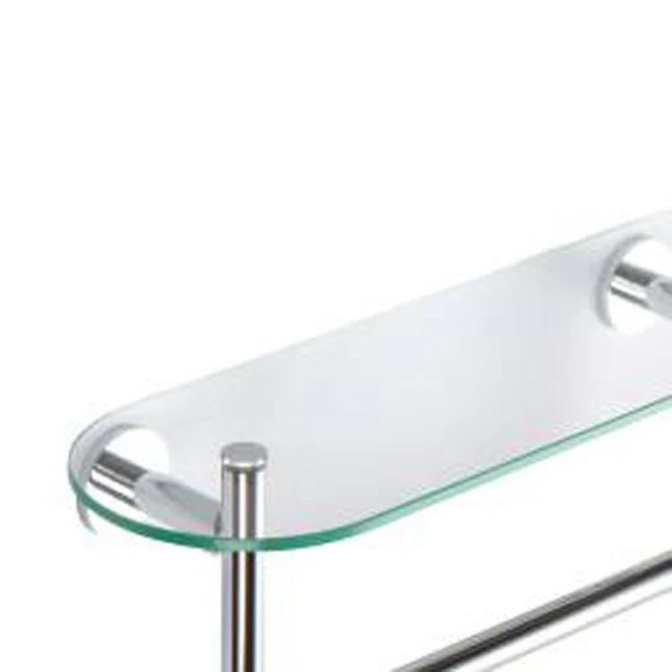 Shelf Sine Toiletry with Towel Bar Polished Chrome 18 Inch Brass/Glass - Frankwebs
