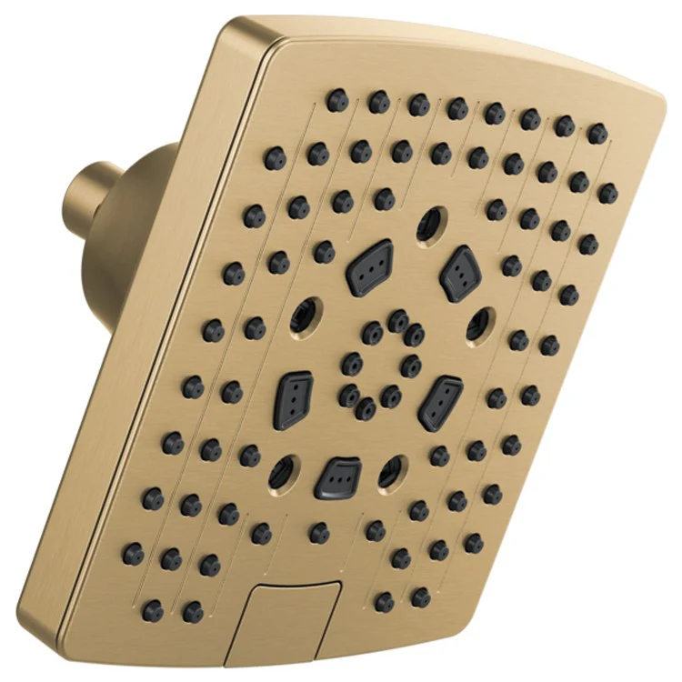 Showerhead Universal Showering 5 Function Wall Mount Brilliance Black Onyx 7 Inch 1.75 Gallons per Minute H2Okinetic Linear Square Includes H2Okinetic Rinsing Shampoo Full Full & Shampoo & Massage Spray - Frankwebs