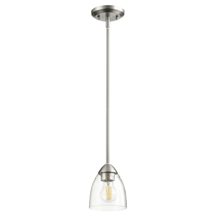 Barkley Single-Light Mini Pendant with Clear Seeded Glass Shade - Frankwebs