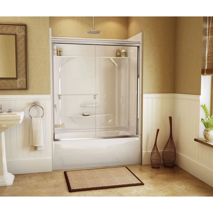 Tub and Shower Module 53-7/8 x 29 x 77-1/2 Inch AcrylX Left Drain White Alcove - Frankwebs