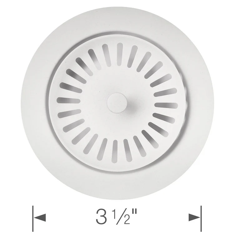 Disposal Flange Decorative White 3-1/2 Inch Stainless Steel for Drains with 3-1/2 Inch Connection 4-1/2 Inch - Frankwebs