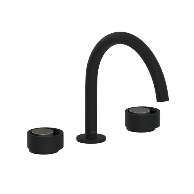 Lavatory Faucet Eclissi Deck Mount 2 Circular Satin Nickel/Matte Black 1.2 Gallons per Minute 4-1/8 Inch - Frankwebs