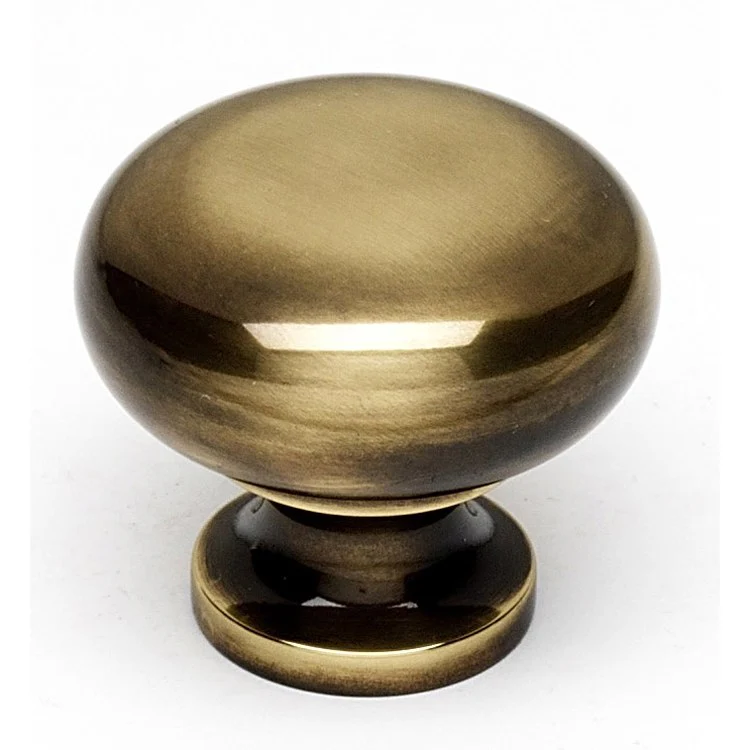 Knob IV Collection Round Satin Nickel Brass 1-1/4 Inch 1-1/8 Inch 3/4 Inch - Frankwebs