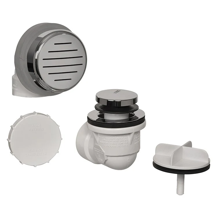 Waste and Overflow Assembly Classic with Touch Toe Closure Silver 1-1/2 Inch PVC - Frankwebs