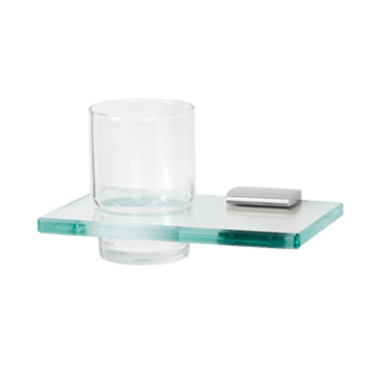 Tumbler Holder Manhattan Bath Polished Chrome Includes Tumbler Wall Mount Brass/Glass 4-5/8 x 6-3/4 Inch - Frankwebs