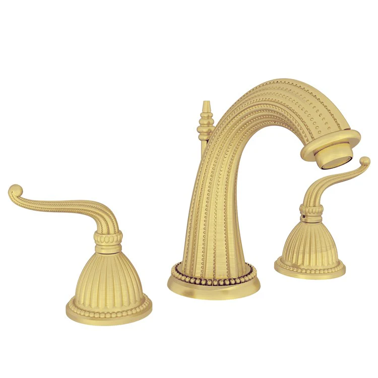 Lavatory Faucet Alexandria Widespread 8 to 20 Inch Spread 2 Lever ADA Antique Brass 1.2 Gallons per Minute Brass Spout Height 4-11/16 Inch - Frankwebs