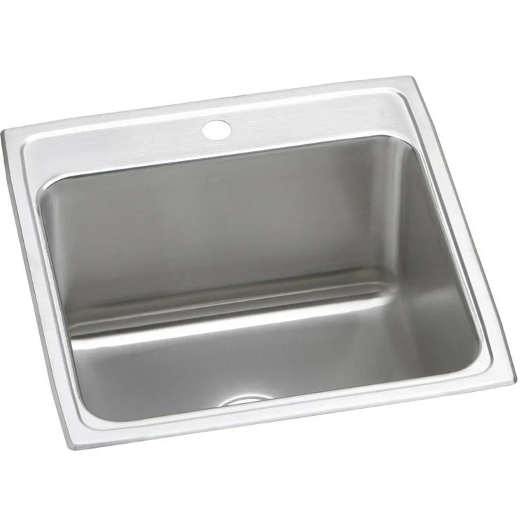 Kitchen Sink Lustertone Classic 22 x 22 Inch Single Bowl 1 Hole Lustrous Satin Drop-In 12-1/8 Inch - Frankwebs