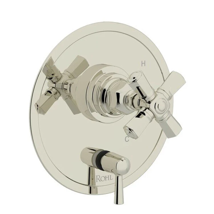 Pressure Balance Valve Trim San Giovanni with Diverter 1 Cross Handle Satin Nickel 5.5 Gallons per Minute - Frankwebs