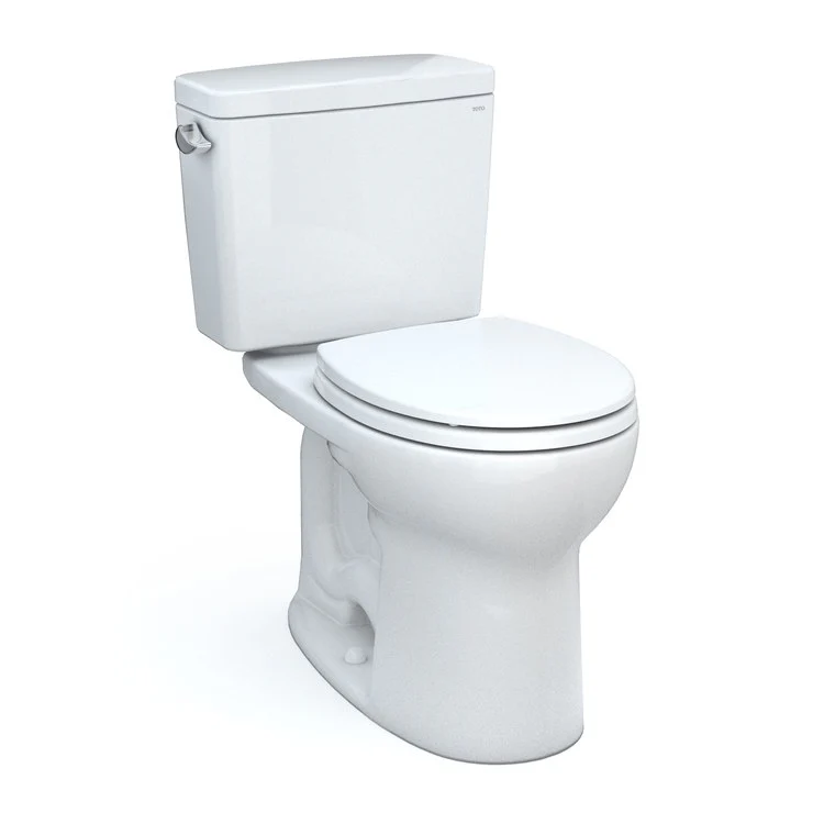 Toilet Drake 2 Pieces Universal Height Cotton Round Front ADA 30-1/8 Inch 1.28 Gallons per Flush Left Hand Chrome Less Seat - Frankwebs