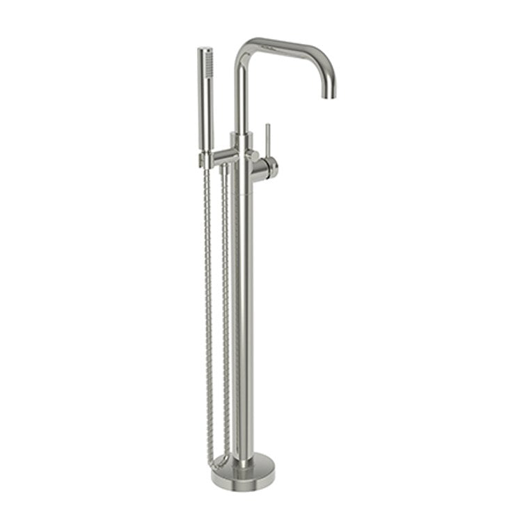 Tub Filler East Square Exposed Freestanding with Handshower 1 Lever ADA Forever Brass PVD Brass 1.8GPM Handshower - Frankwebs