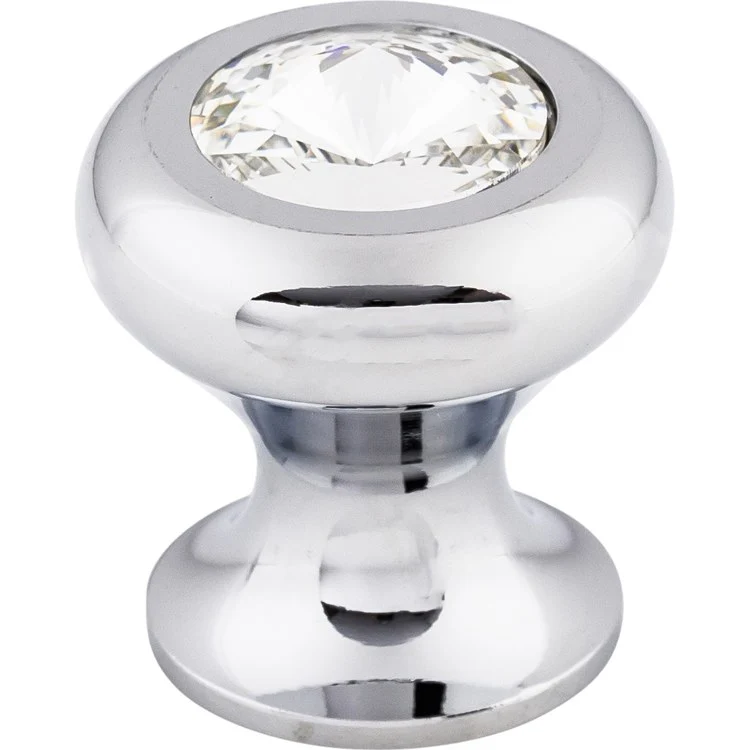 Knob Serene Hayley Crystal Round for Decorative Hardware Polished Chrome Brass 15/16 Inch 1-1/16 Inch - Frankwebs