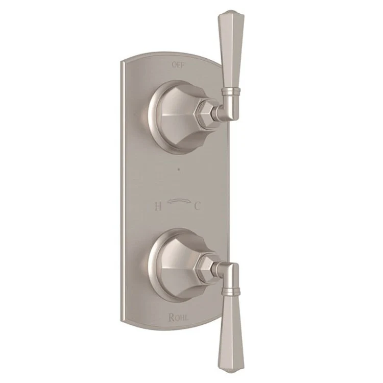 Thermostatic Trim Palladian 1/2 Inch with Diverter 2 Metal Lever Polished Chrome 6.7 Gallons per Minute Brass - Frankwebs