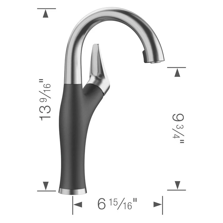 Bar Faucet Artona 1 Lever CALGreen Stainless Steel/Anthracite 1.5 Gallons per Minute - Frankwebs