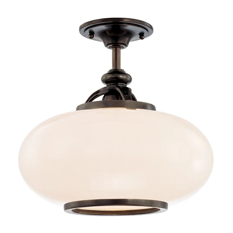 Canton Single-Light Semi-Flush Mount Ceiling Fixture - Frankwebs