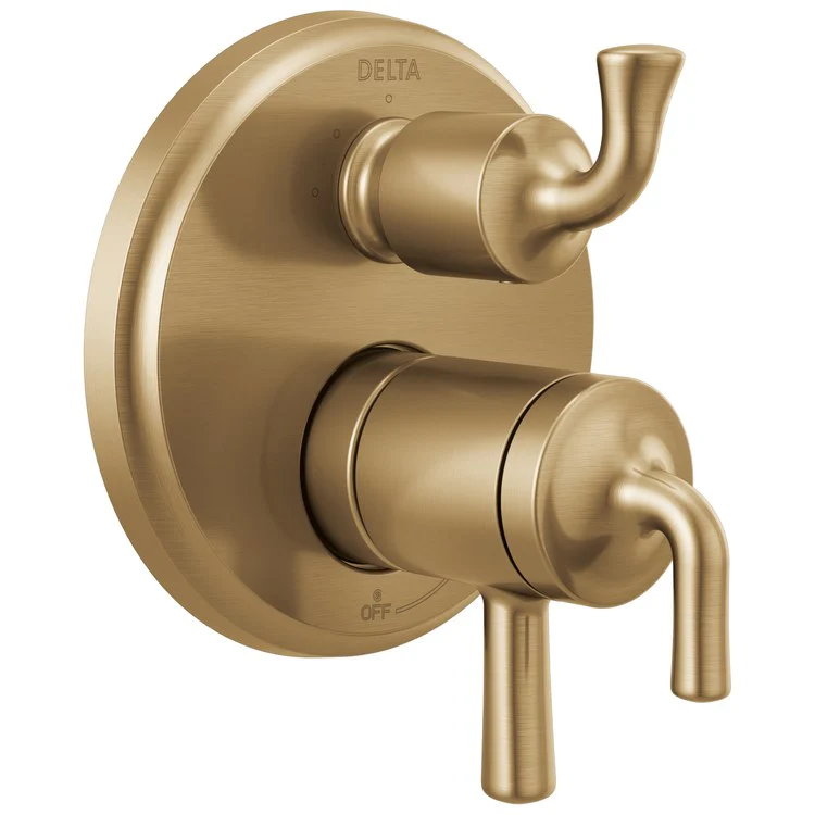 Valve Trim Kayra Monitor 17 with 3 Setting Diverter 3 Lever Brilliance Champagne Bronze ADA - Frankwebs