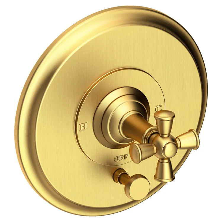 Aylesbury Pressure Balance Tub/Shower Valve Trim Only with Cross Handle - Midnight Chrome - Frankwebs