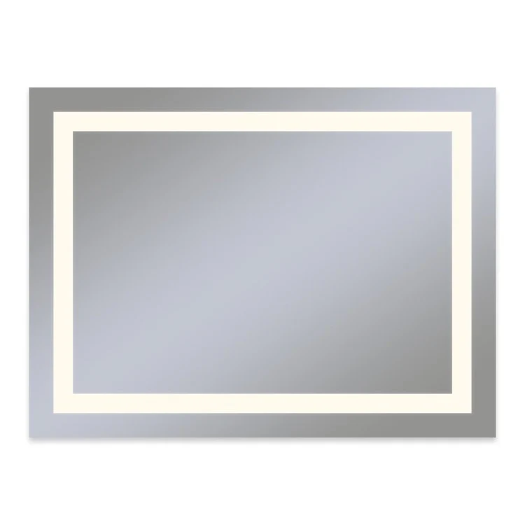 Bathroom Mirror Vitality Inset Light Pattern Flippable Rectangular 48W x 36H Inch Wall Mount Defogger Included and Color Temperature 3000 Kelvin Warm White Light - Frankwebs