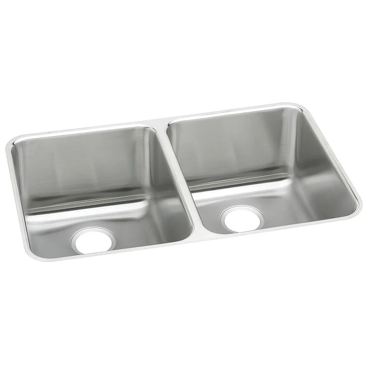Kitchen Sink Lustertone Classic 35.75 x 18.5 Inch Double Bowl Equal Lustrous Satin Undermount - Frankwebs